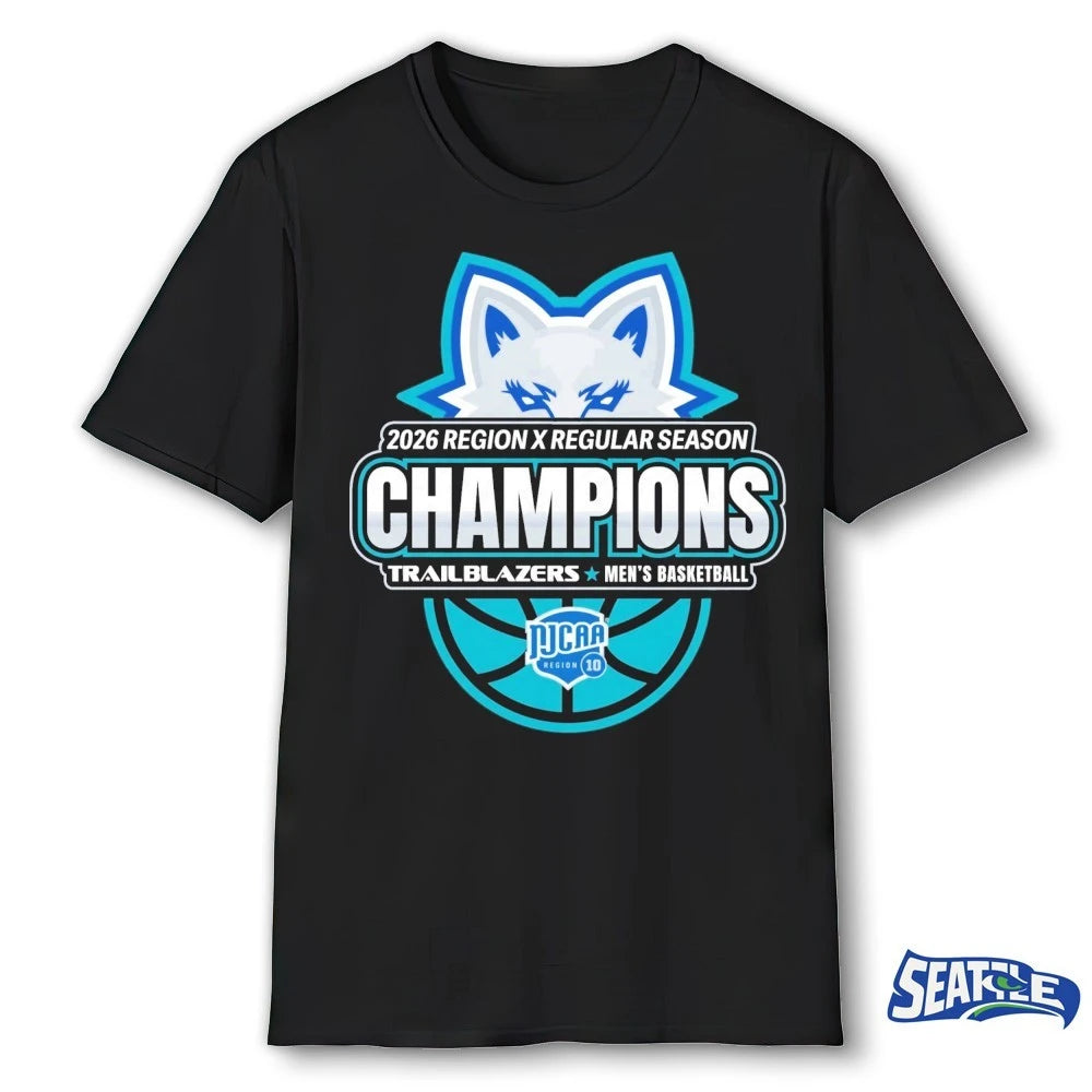 Official 2026 Region X Regular Season Champions Trailblazers Men’s Basketball t-shirt