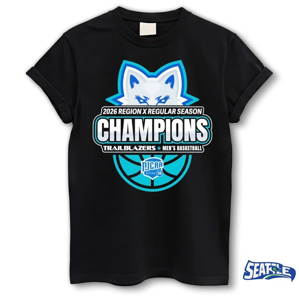 Official 2026 Region X Regular Season Champions Trailblazers Men’s Basketball t-shirt
