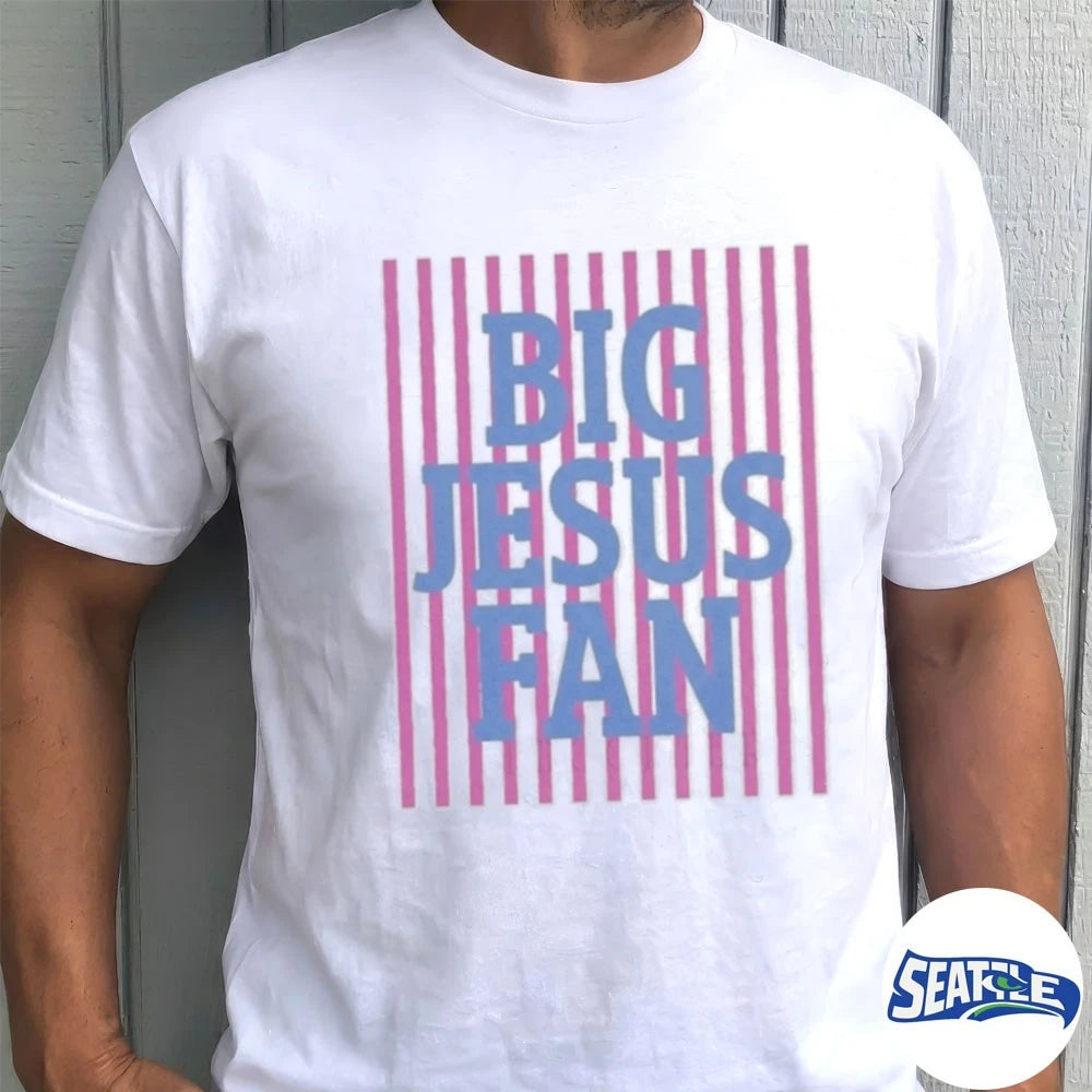 Official 2026 Striped Big Jesus Fan Preppy Christian t-shirt