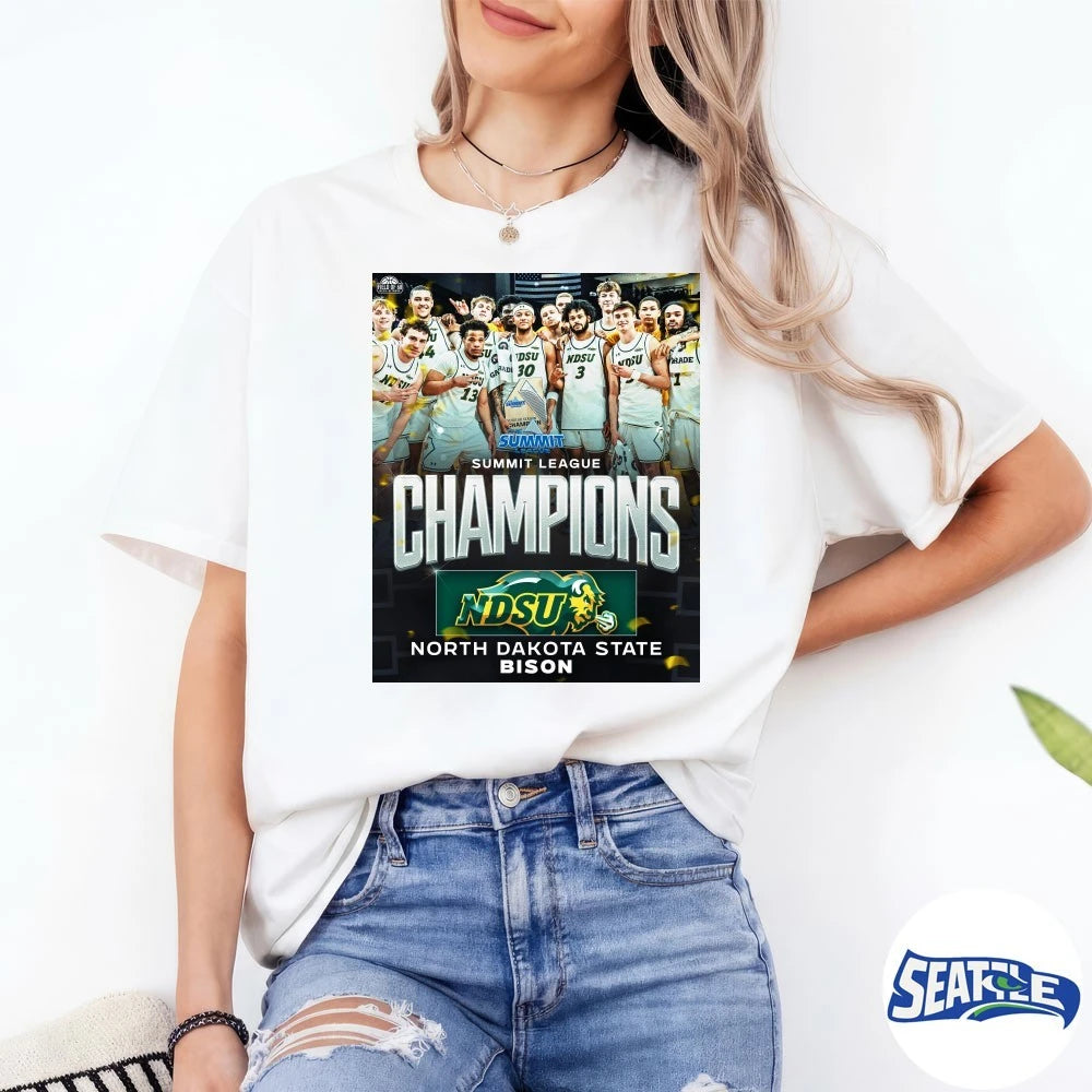 Official 2026 Summit League Champions North Dakota State Bison Punches Poster t-shirt