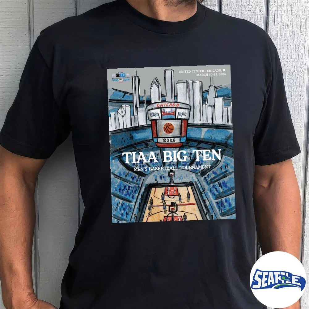 Official 2026 TIAA Big Ten Men’s Basketball Tournament United Center in Chicago, IL March 10-15 Poster t-shirt