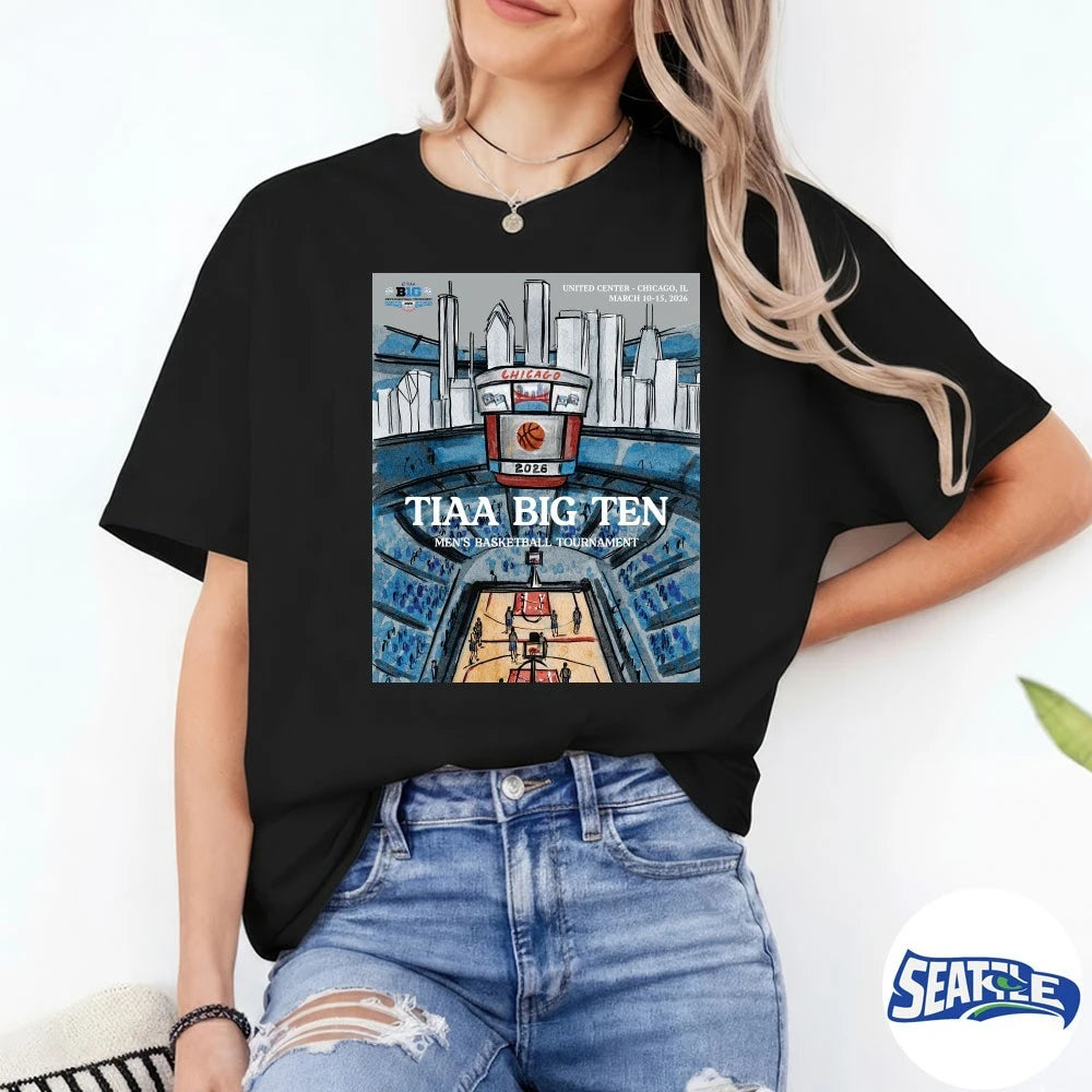 Official 2026 TIAA Big Ten Men’s Basketball Tournament United Center in Chicago, IL March 10-15 Poster t-shirt