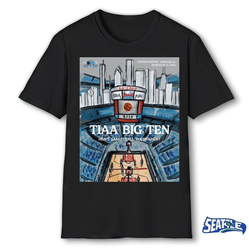Official 2026 TIAA Big Ten Men’s Basketball Tournament United Center in Chicago, IL March 10-15 Poster t-shirt