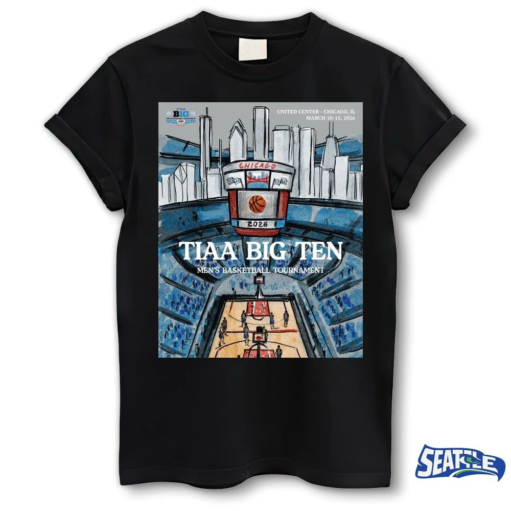 Official 2026 TIAA Big Ten Men’s Basketball Tournament United Center in Chicago, IL March 10-15 Poster t-shirt