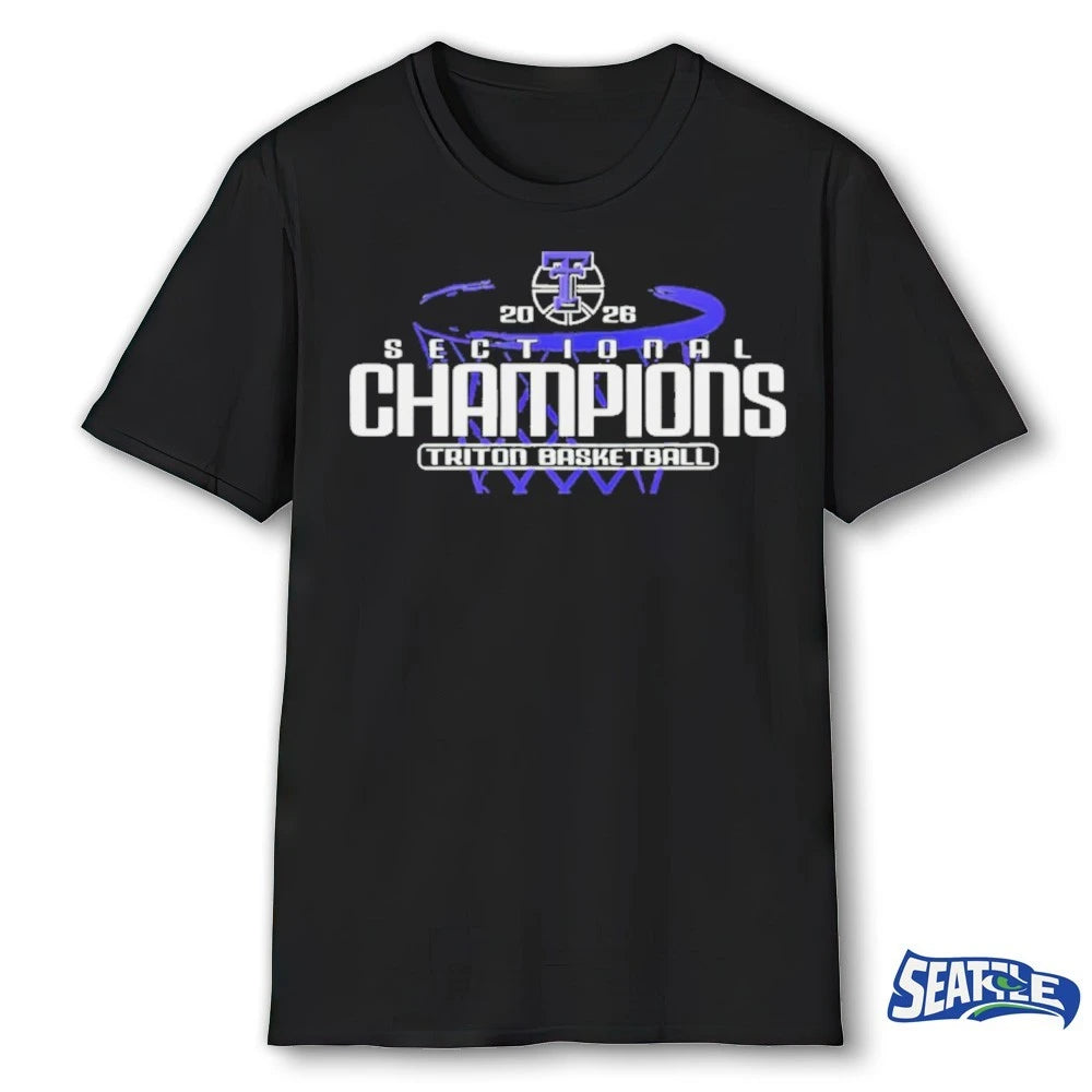 Official 2026 Triton Basketball Sectional Champions Indiana High School Champions Fan Purple t-shirt