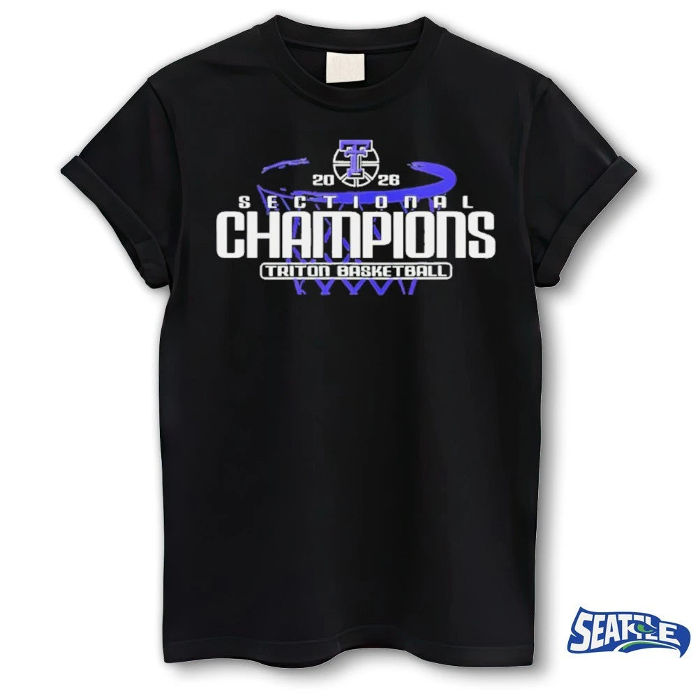 Official 2026 Triton Basketball Sectional Champions Indiana High School Champions Fan Purple t-shirt