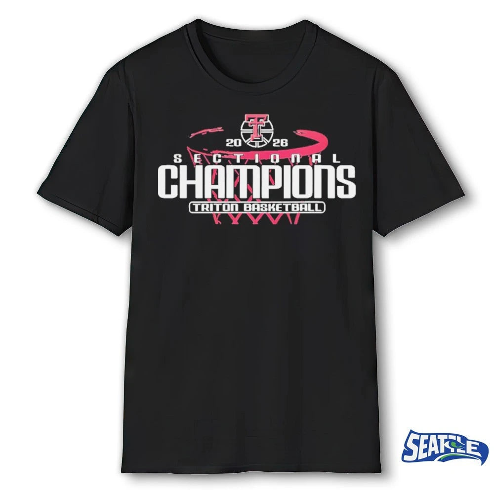 Official 2026 Triton Basketball Sectional Champions Indiana High School Champions Fan Yellow t-shirt