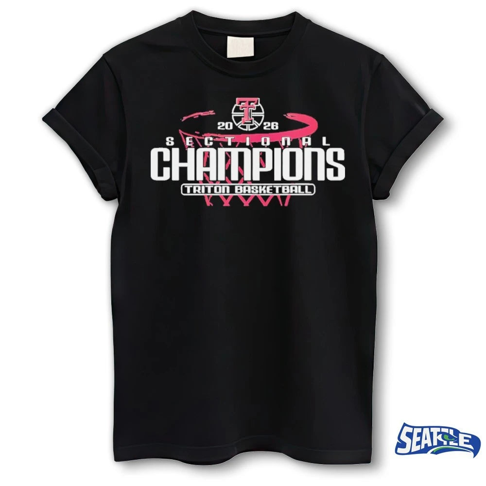 Official 2026 Triton Basketball Sectional Champions Indiana High School Champions Fan Yellow t-shirt