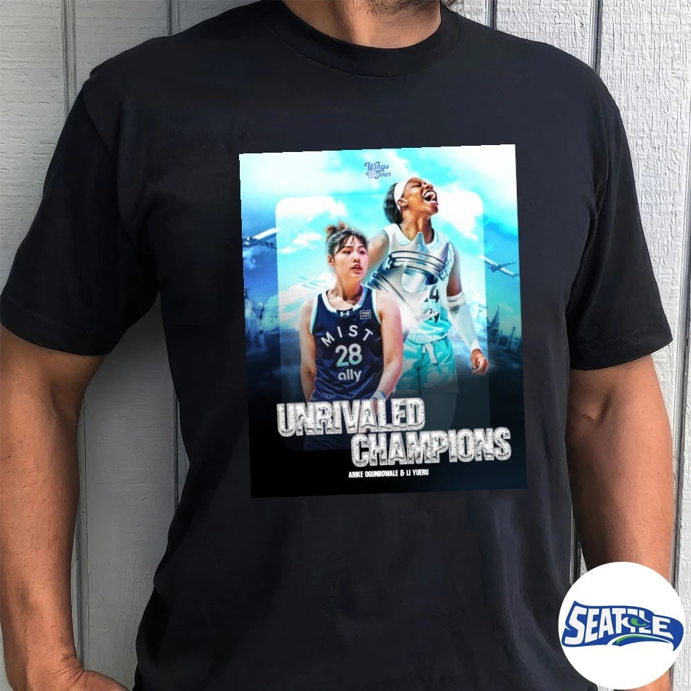 Official 2026 Unrivaled Champions Arike Ogunbowale And Li Yueru Poster t-shirt