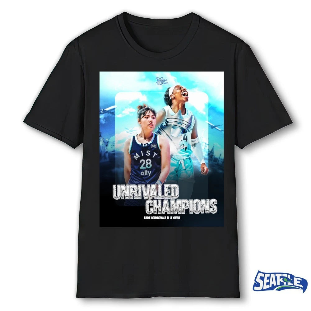 Official 2026 Unrivaled Champions Arike Ogunbowale And Li Yueru Poster t-shirt
