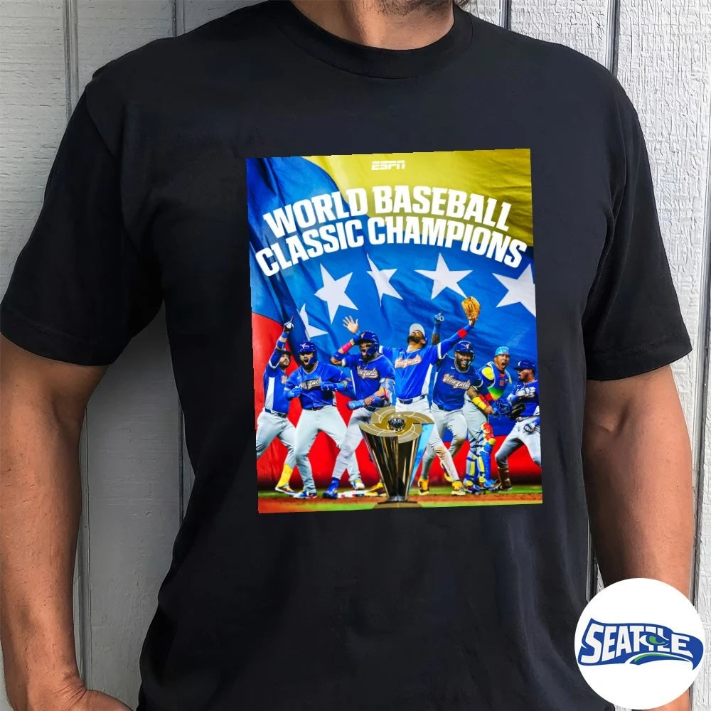 Official 2026 Venezuela Has Won The World Baseball Classic For The First Time Ever Poster t-shirt
