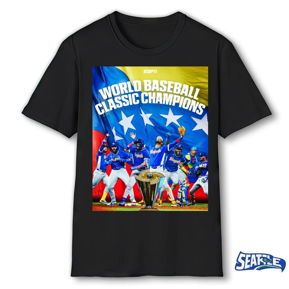 Official 2026 Venezuela Has Won The World Baseball Classic For The First Time Ever Poster t-shirt