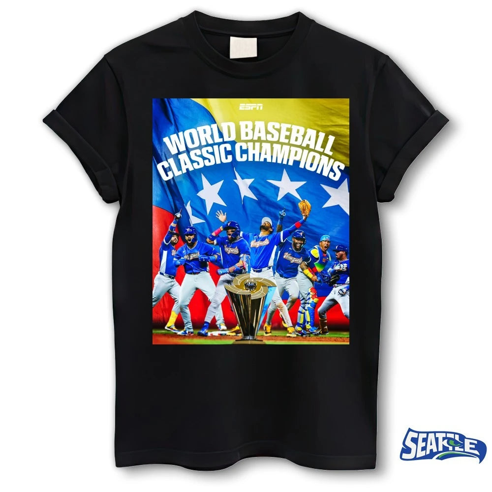 Official 2026 Venezuela Has Won The World Baseball Classic For The First Time Ever Poster t-shirt
