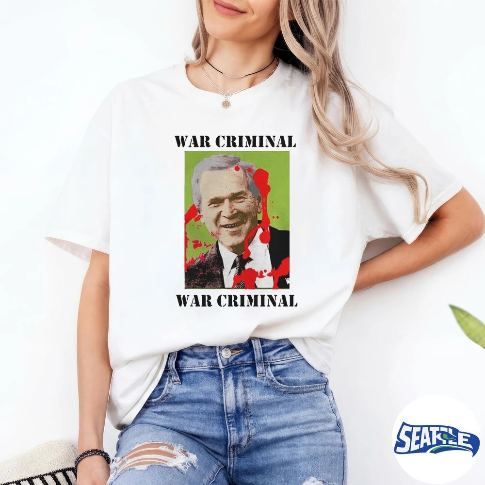 Official 2026 War Criminal George Bush t-shirt