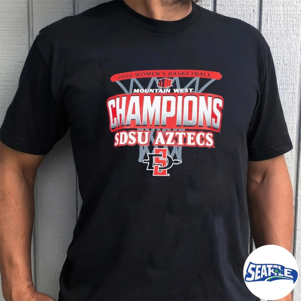 Official 2026 Women’s Basketball Mountain West Champions SDSU Aztecs t-shirt