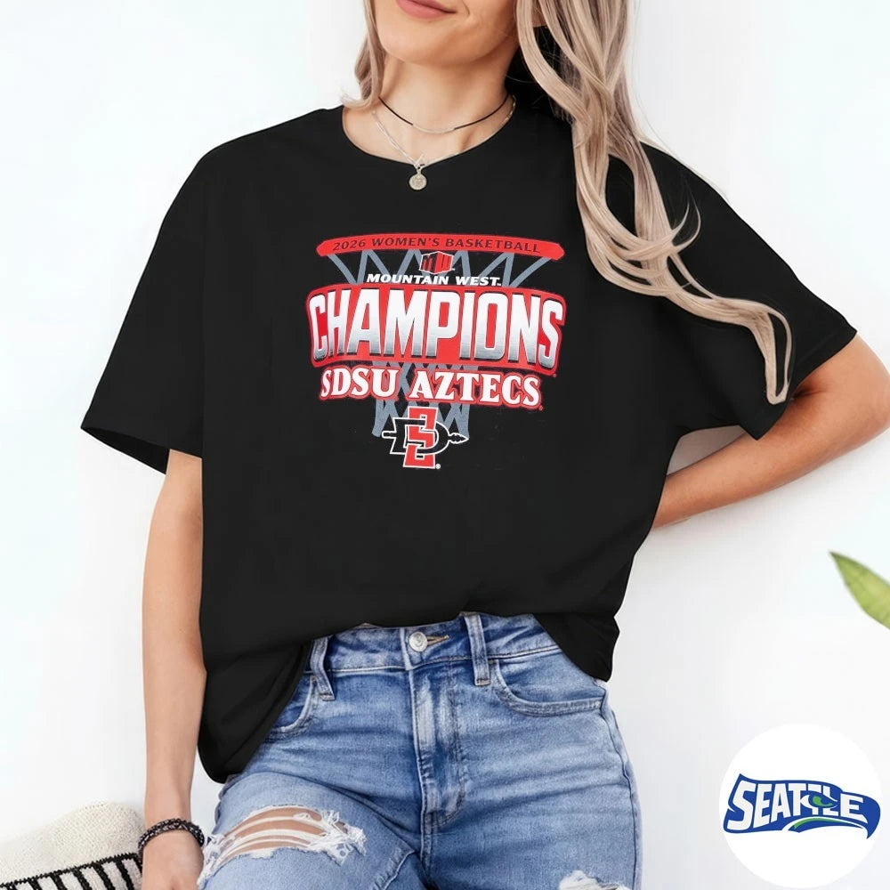 Official 2026 Women’s Basketball Mountain West Champions SDSU Aztecs t-shirt
