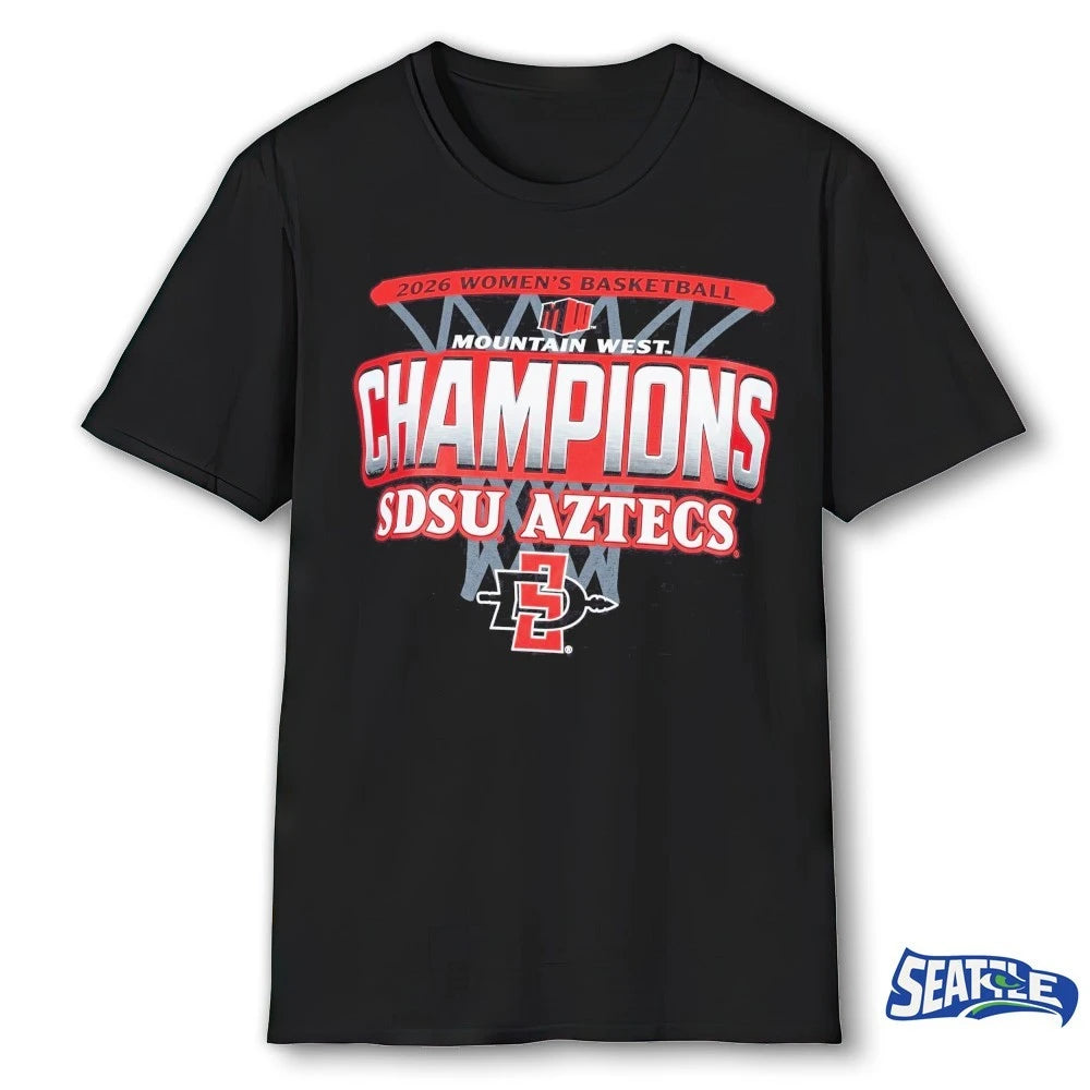 Official 2026 Women’s Basketball Mountain West Champions SDSU Aztecs t-shirt