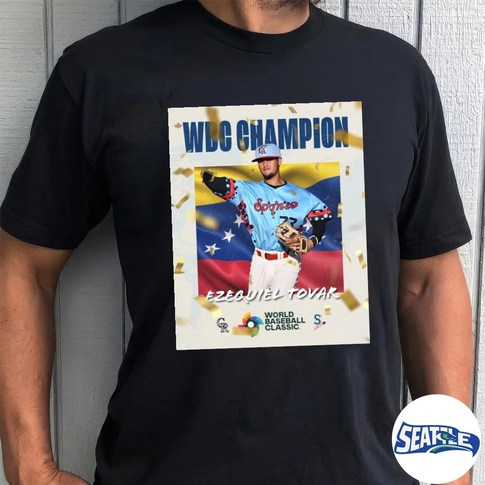 Official 2026 World Baseball Classic Champions Ezequiel Tovar Poster t-shirt
