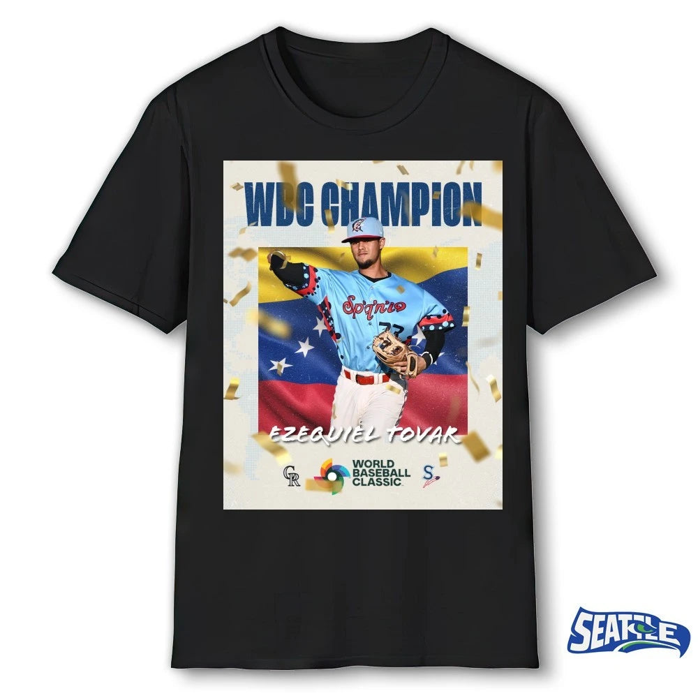 Official 2026 World Baseball Classic Champions Ezequiel Tovar Poster t-shirt