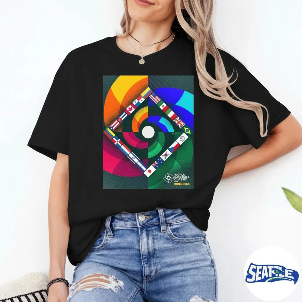 Official 2026 World Baseball Classic March 5 – 17 2026 Poster t-shirt