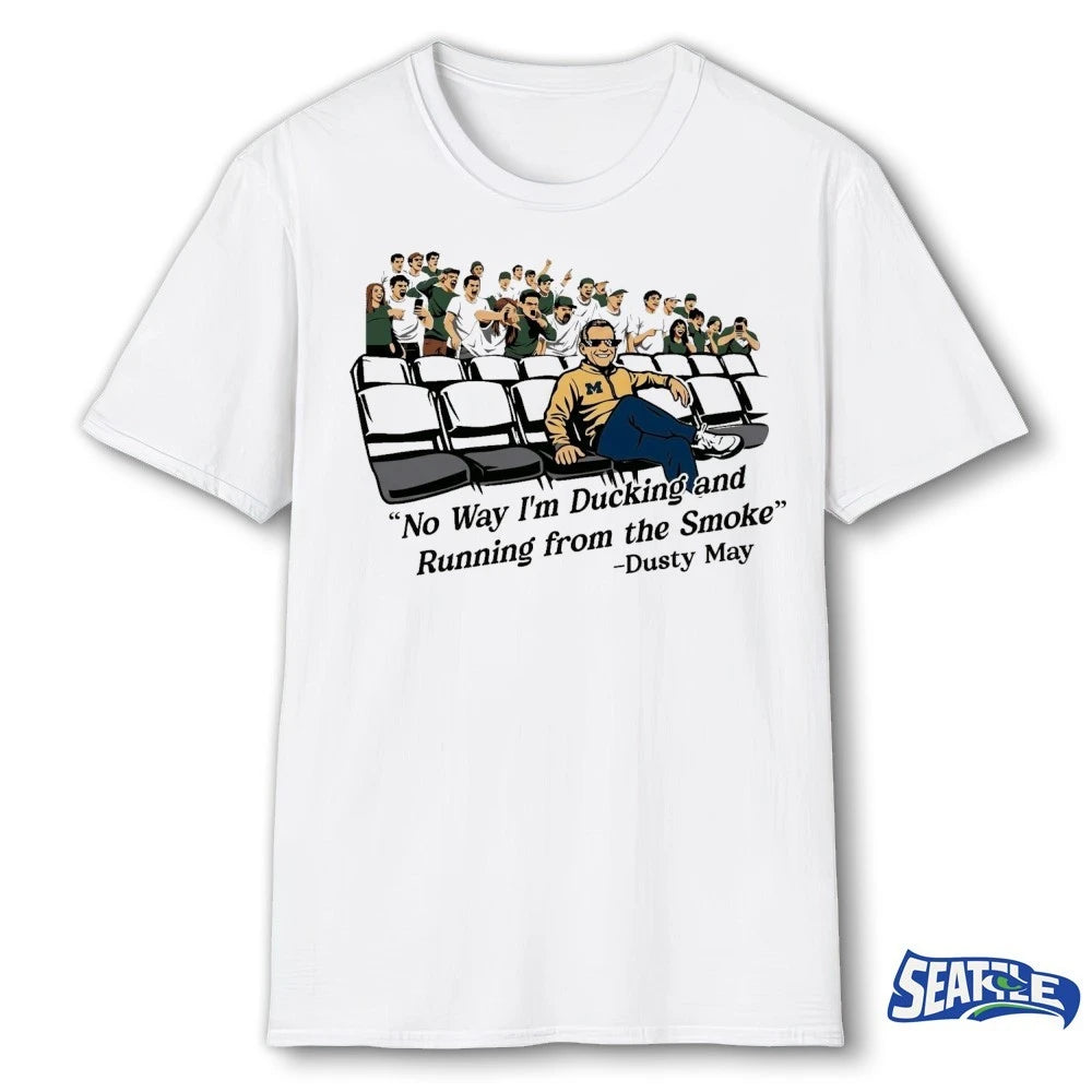 Official 2026 Yaxel Lendeborg With No Way I’m Ducking And Running From The Smoke Dusty May t-shirt