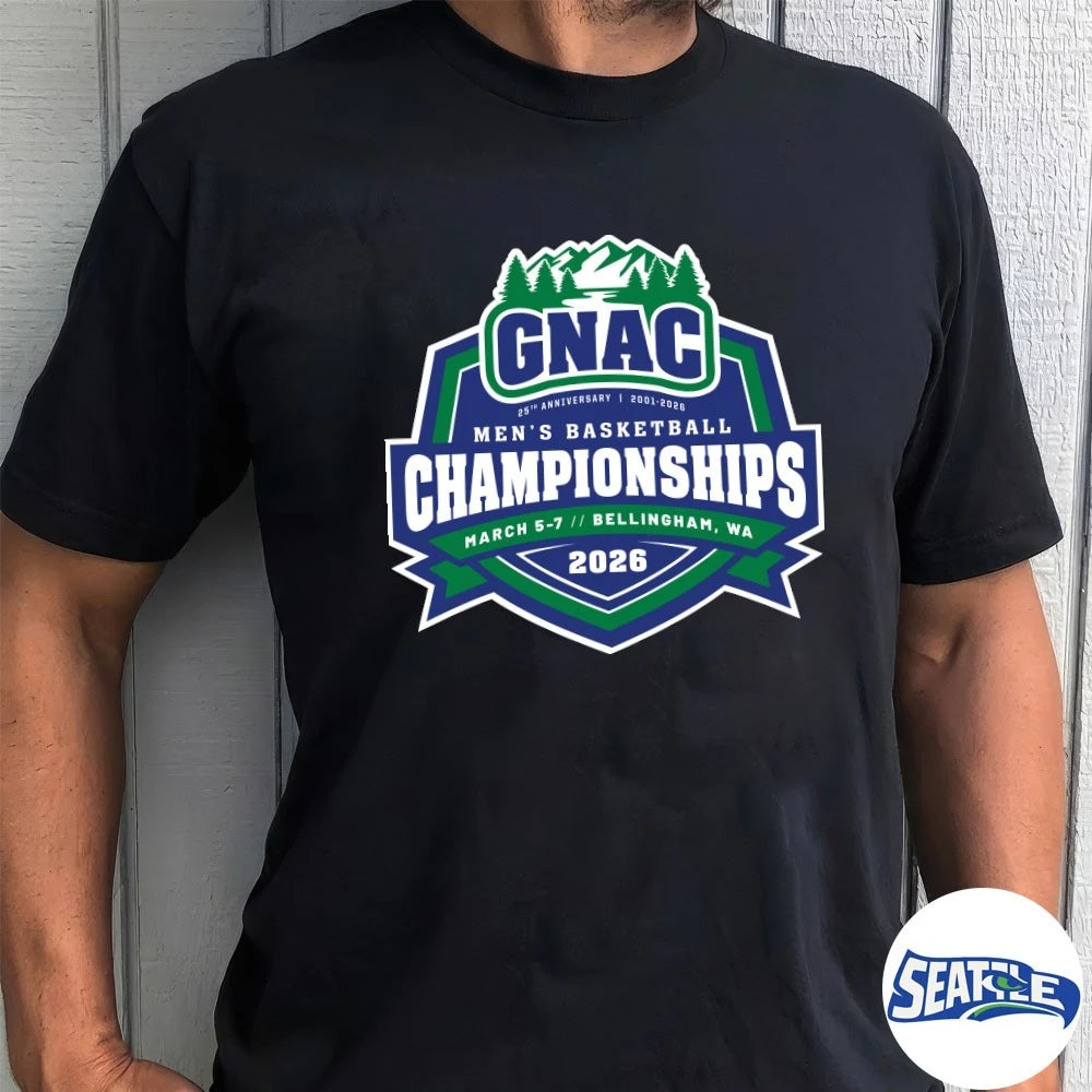 Official 25th Anniversary GNAC Men’s Basketball Championships March 5-7, 2026 Bellingham, WA t-shirt