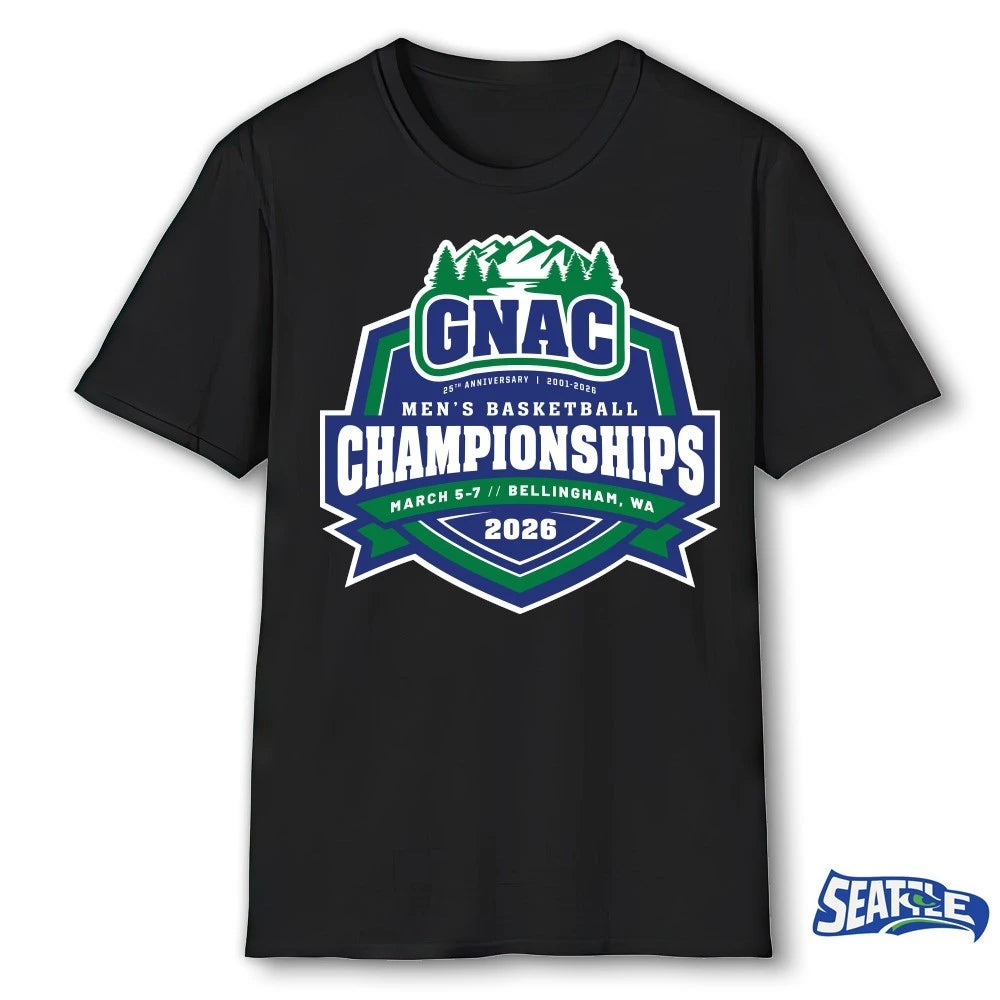 Official 25th Anniversary GNAC Men’s Basketball Championships March 5-7, 2026 Bellingham, WA t-shirt