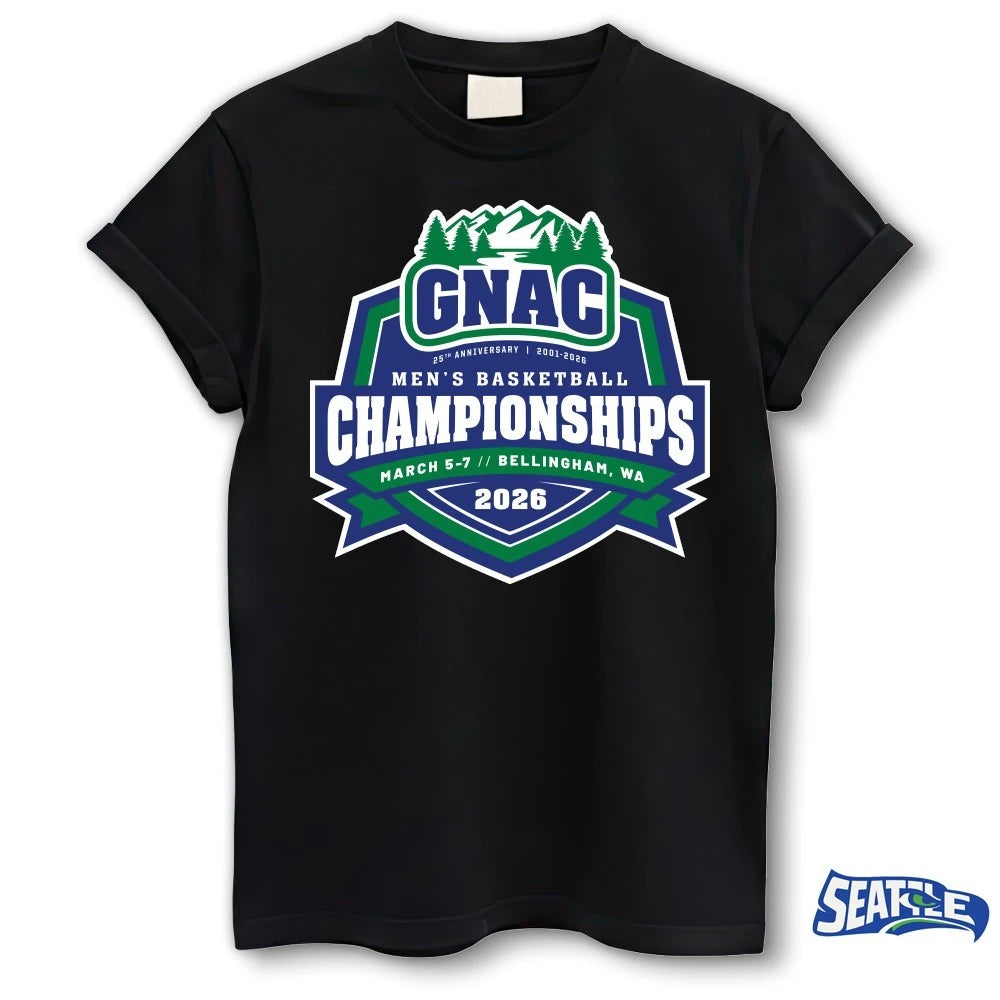 Official 25th Anniversary GNAC Men’s Basketball Championships March 5-7, 2026 Bellingham, WA t-shirt