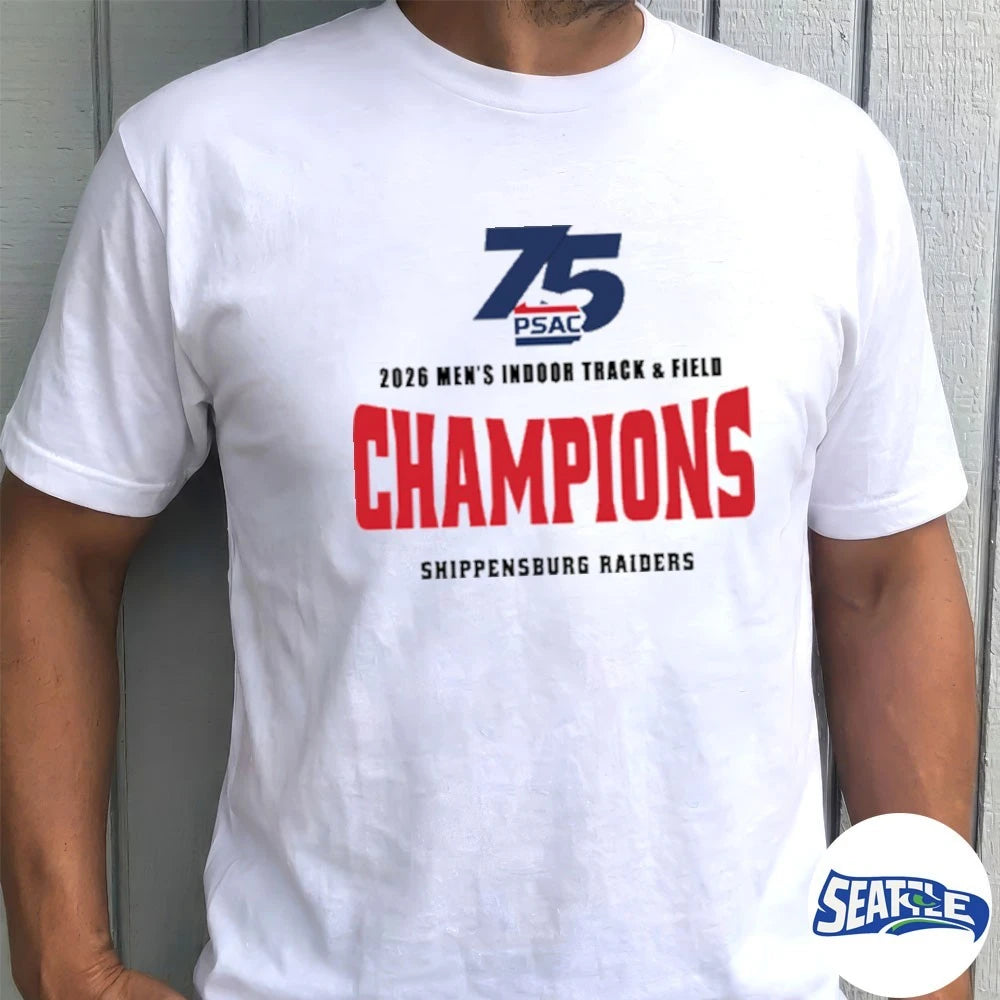 Official 75 PSAC 2026 Men’s Indoor Track &amp; Field Champions Shippensburg Raiders t-shirt