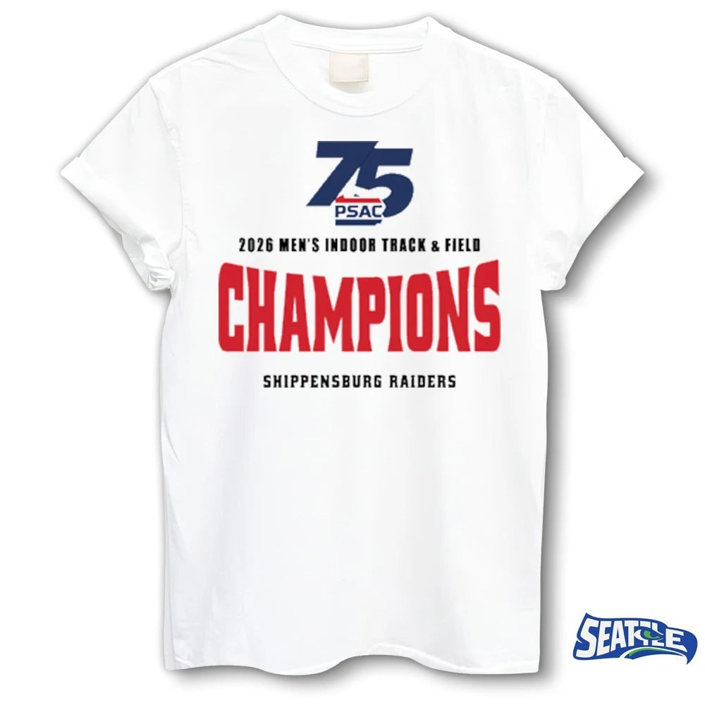 Official 75 PSAC 2026 Men’s Indoor Track &amp; Field Champions Shippensburg Raiders t-shirt