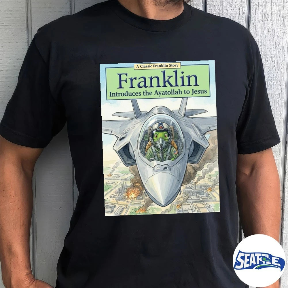 Official A Classic Franklin Story Franklin Introduces The Ayatollah To Jesus Poster t-shirt