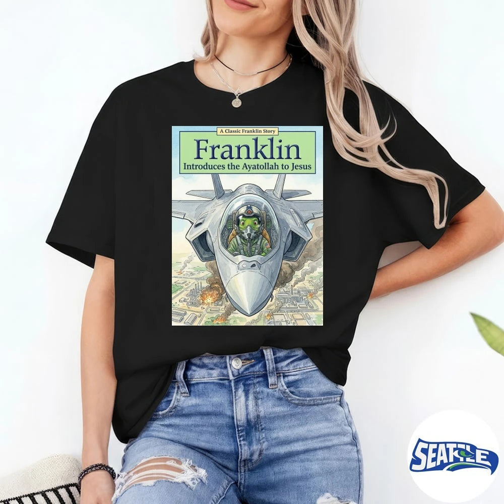 Official A Classic Franklin Story Franklin Introduces The Ayatollah To Jesus Poster t-shirt