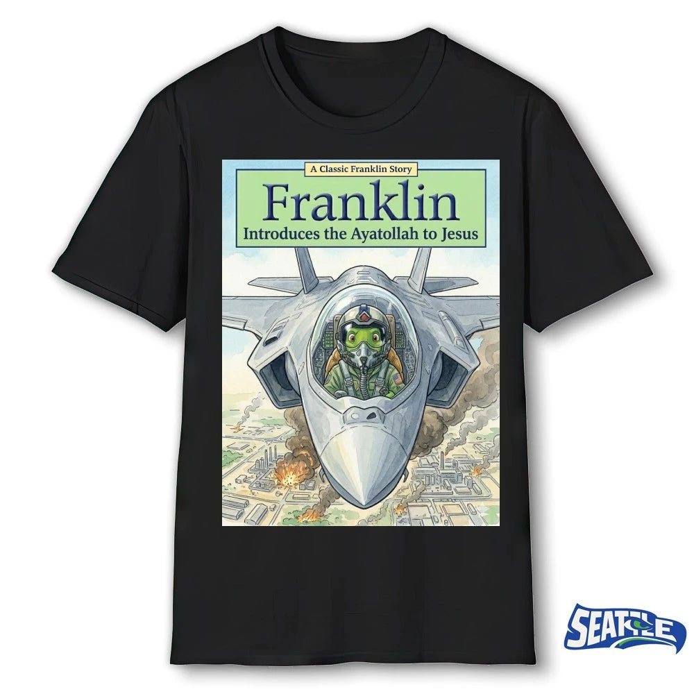 Official A Classic Franklin Story Franklin Introduces The Ayatollah To Jesus Poster t-shirt