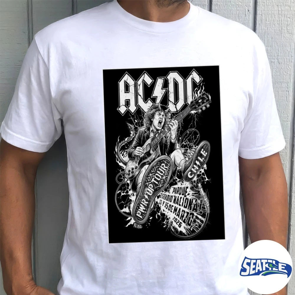 Official AC DC PWR Up Tour March 11 – 15 2026 Chile Poster t-shirt