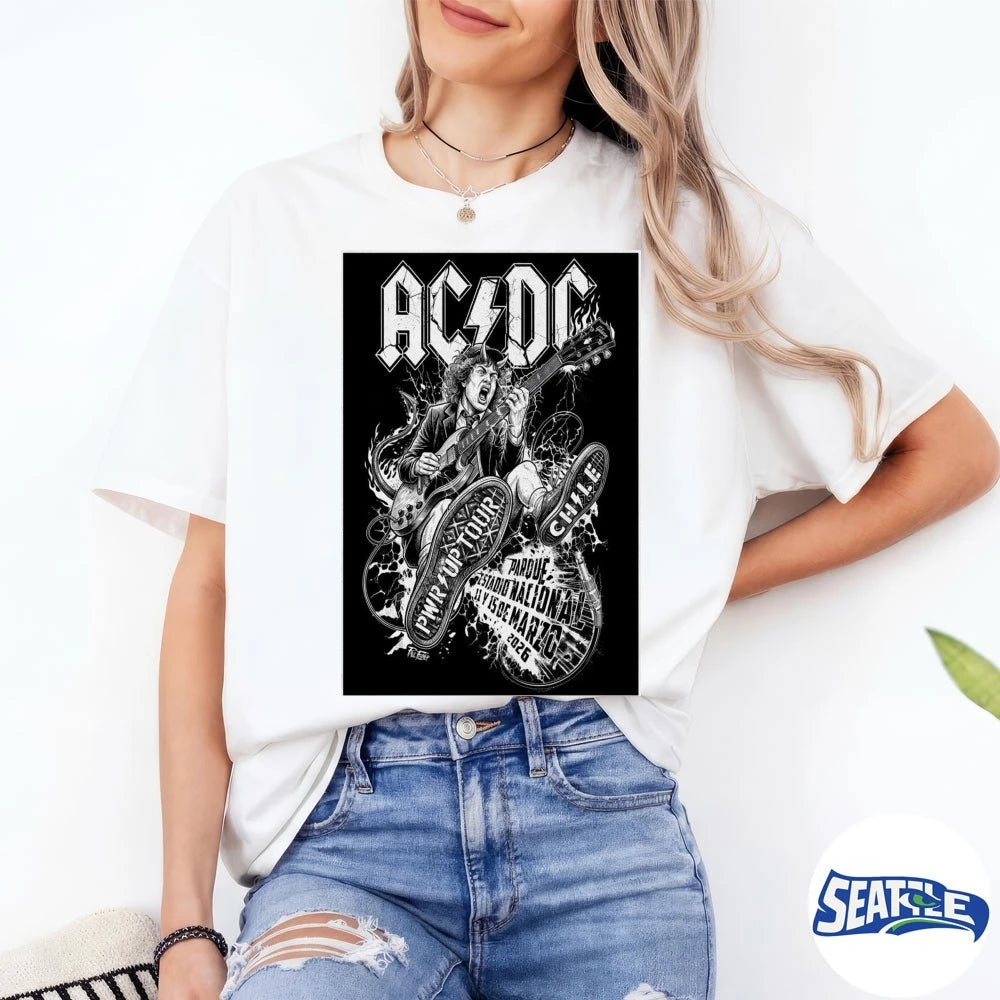 Official AC DC PWR Up Tour March 11 – 15 2026 Chile Poster t-shirt