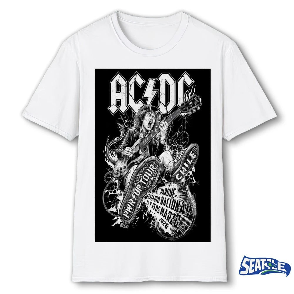 Official AC DC PWR Up Tour March 11 – 15 2026 Chile Poster t-shirt