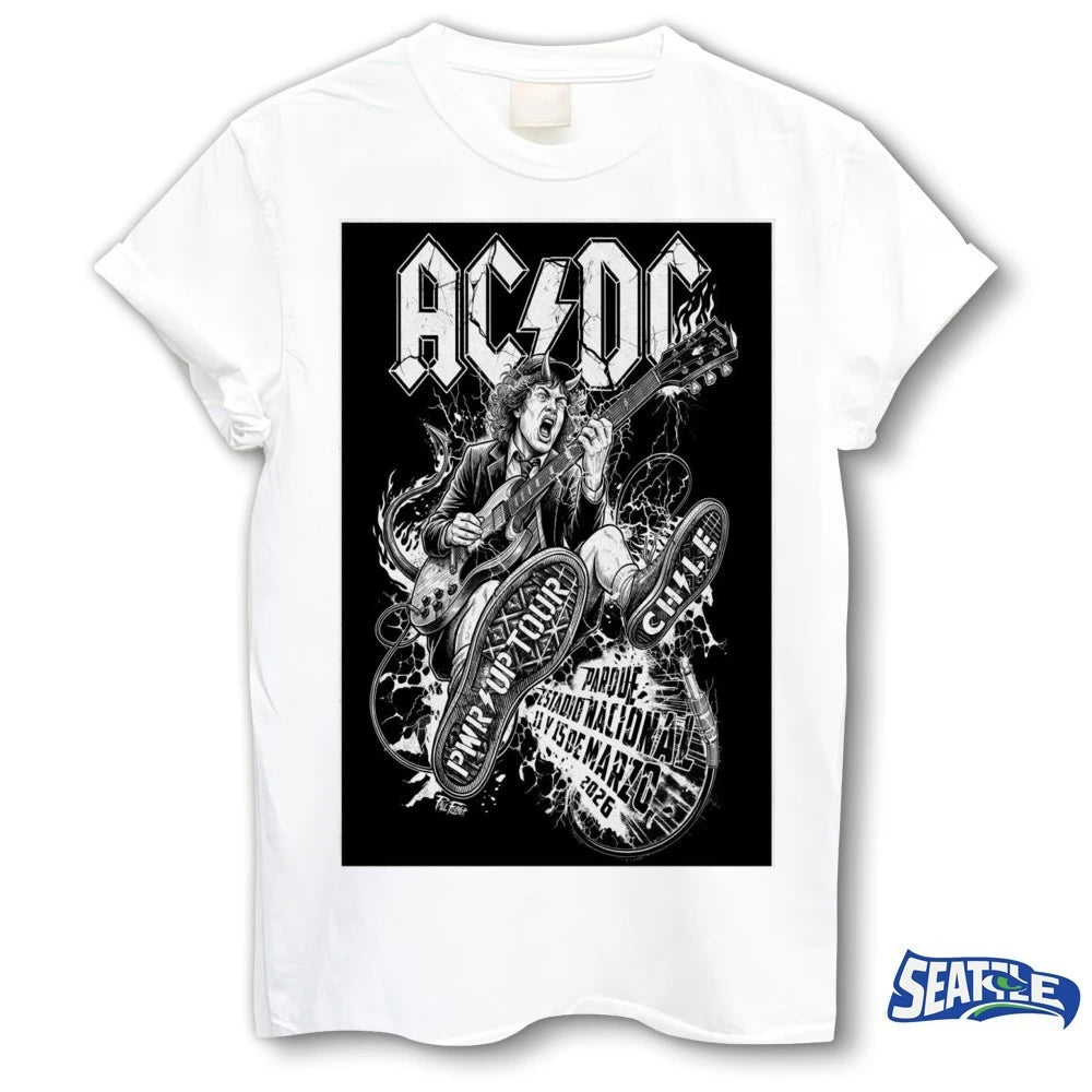Official AC DC PWR Up Tour March 11 – 15 2026 Chile Poster t-shirt