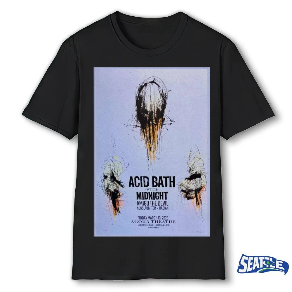 Official Acid Bath March 13 2026 Agora Theatre Cleveland, Ohio Poster t-shirt