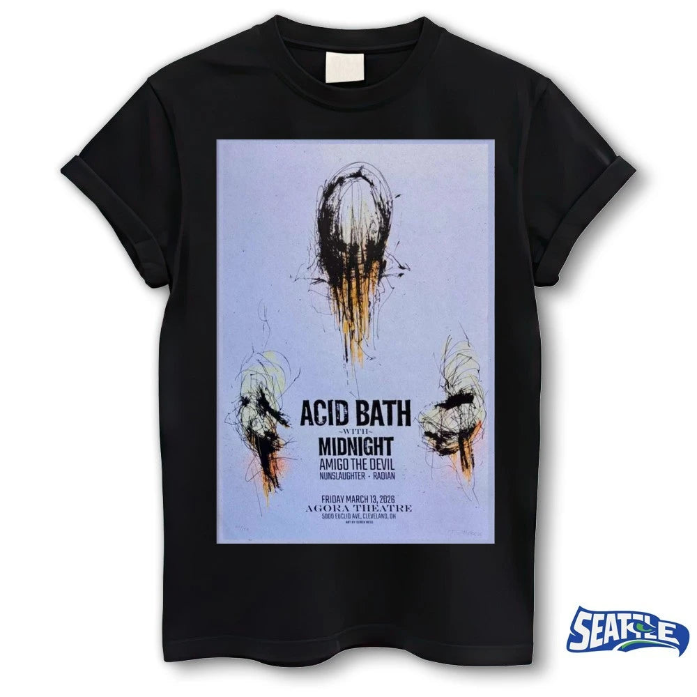 Official Acid Bath March 13 2026 Agora Theatre Cleveland, Ohio Poster t-shirt