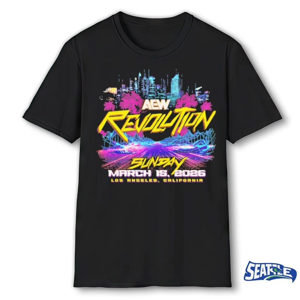 Official AEW Revolution Sunday March 15 2026 Event Los Angeles CA t-shirt