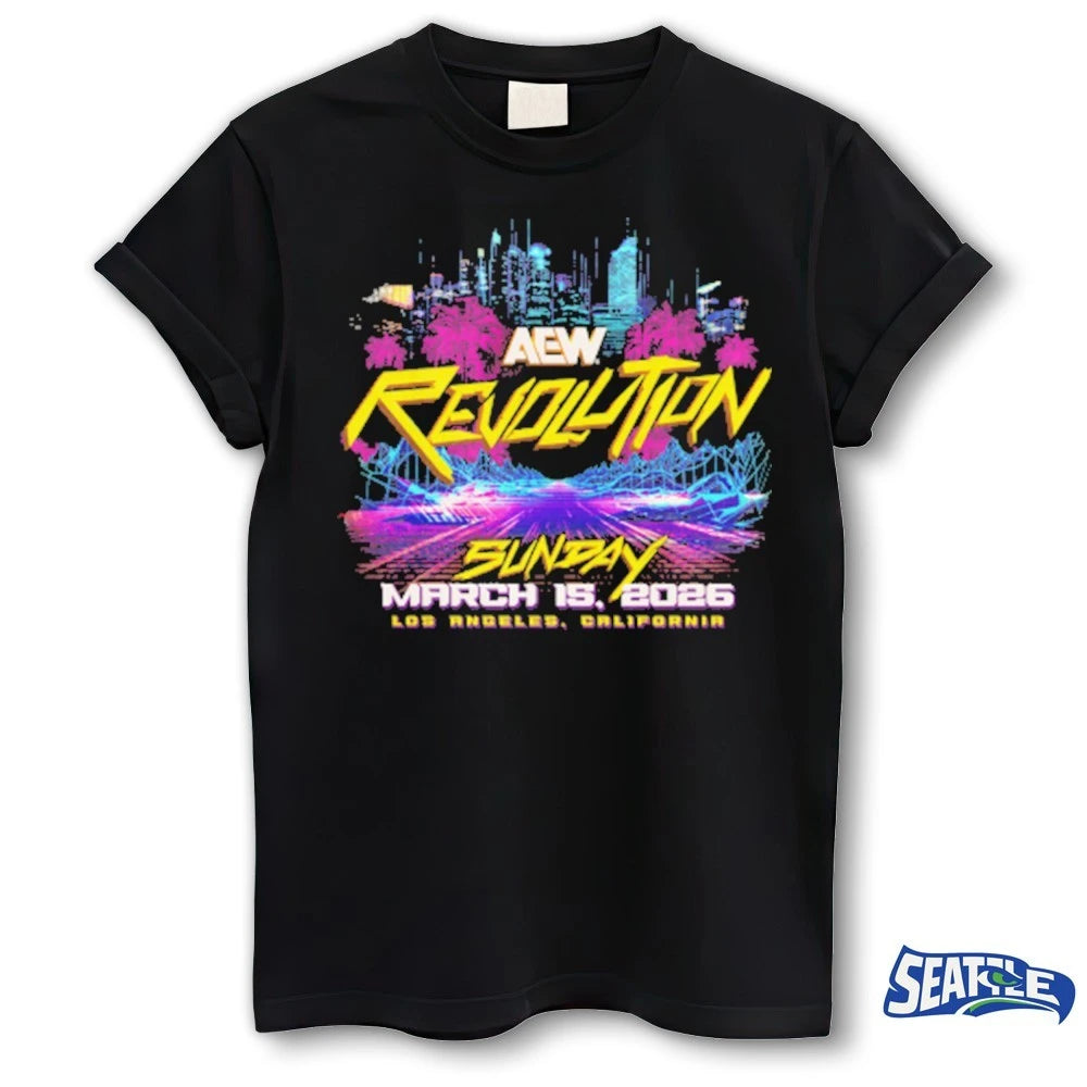 Official AEW Revolution Sunday March 15 2026 Event Los Angeles CA t-shirt