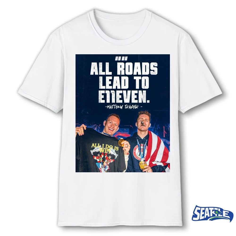 Official All Roads Lead To E11even Matthew Tkachuk Pardon My Take Poster t-shirt