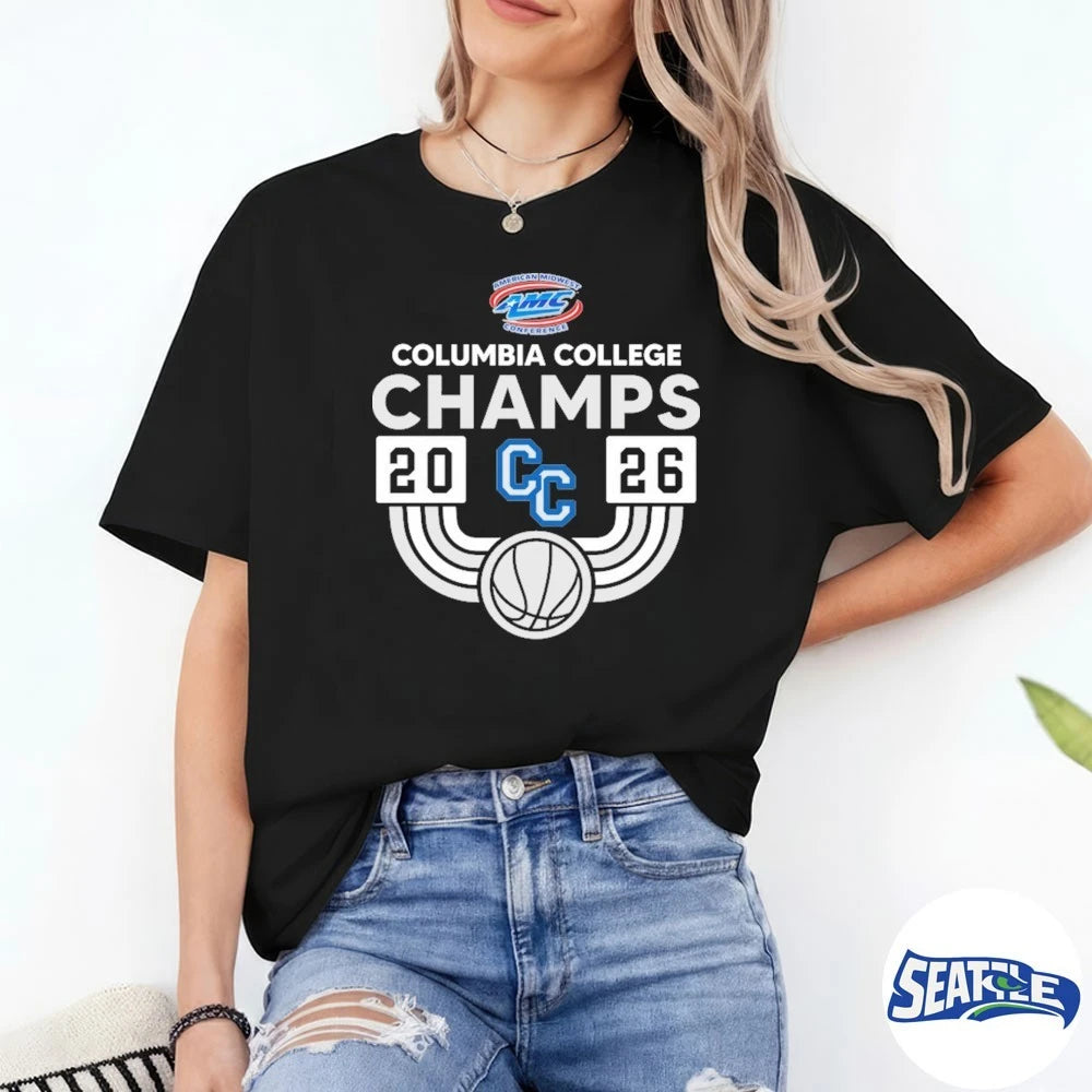 Official AMC American Midwest Conference Columbia College Champs 2026 t-shirt