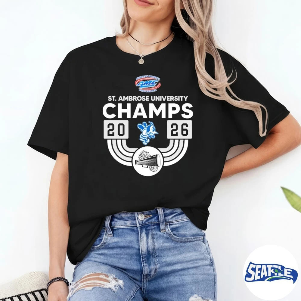 Official AMC – Women’s Track and Field Champs 2026 St. Ambrose University t-shirt