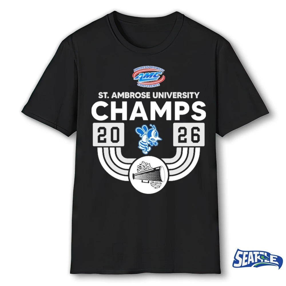 Official AMC – Women’s Track and Field Champs 2026 St. Ambrose University t-shirt