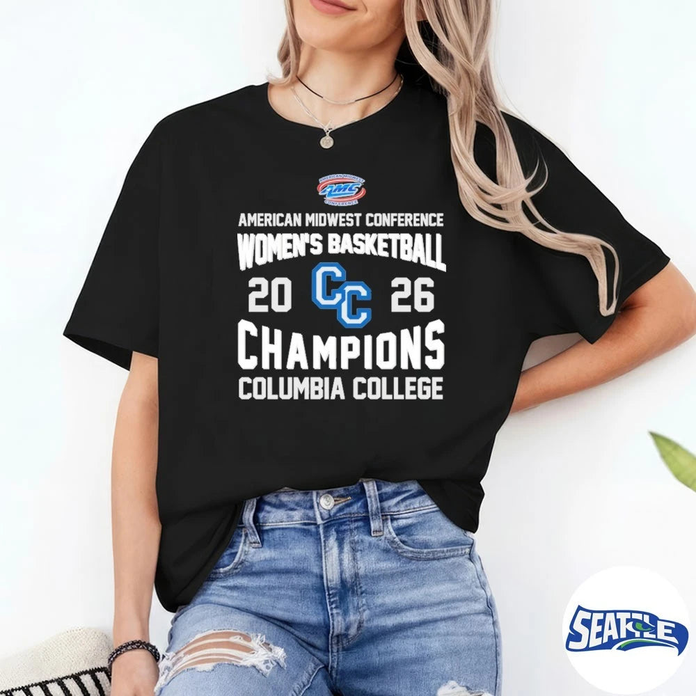 Official American Midwest Conference Women’s Basketball Champions Columbia College 2026 t-shirt