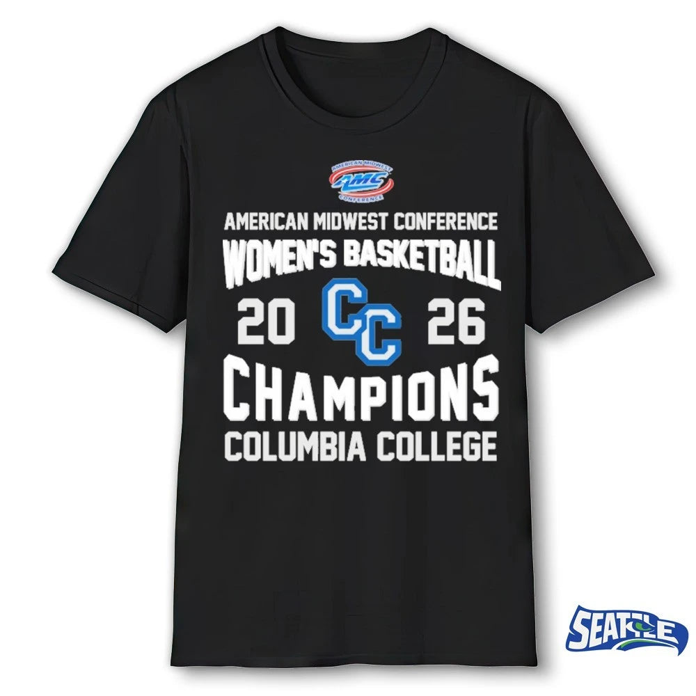Official American Midwest Conference Women’s Basketball Champions Columbia College 2026 t-shirt