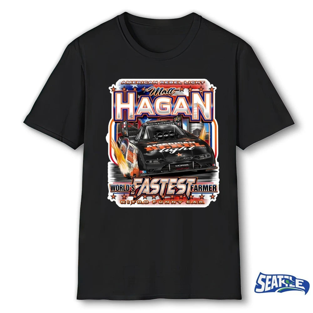 Official American Rebel Light Matt Hagan World’s Fastest Farmer Nitro Funny Car t-shirt