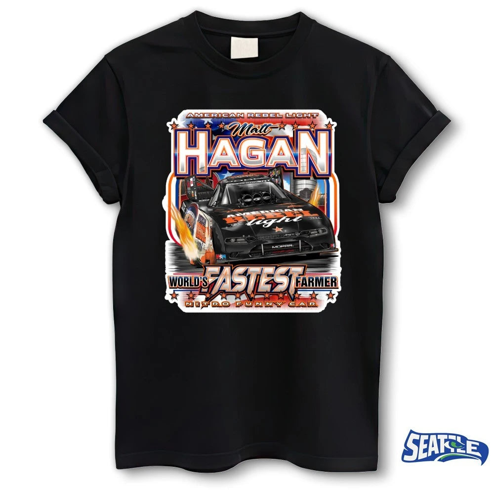 Official American Rebel Light Matt Hagan World’s Fastest Farmer Nitro Funny Car t-shirt