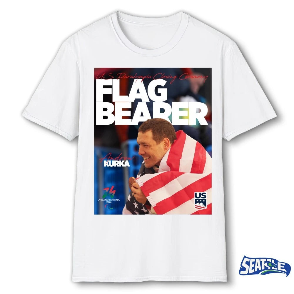 Official Andrew Kurka USA Paralympic Closing Ceremony Flag Bearer Milano Cortina 2026 Poster t-shirt